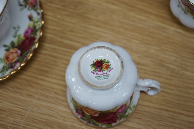 A Royal Albert old country roses part coffee set. Condition - good